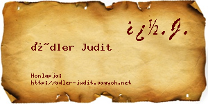 Ádler Judit névjegykártya